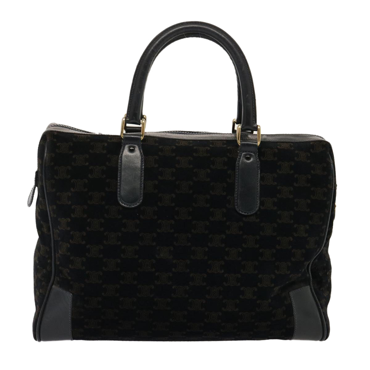 Luxury CELINE Macadam Canvas Boston Bag Black ep4156