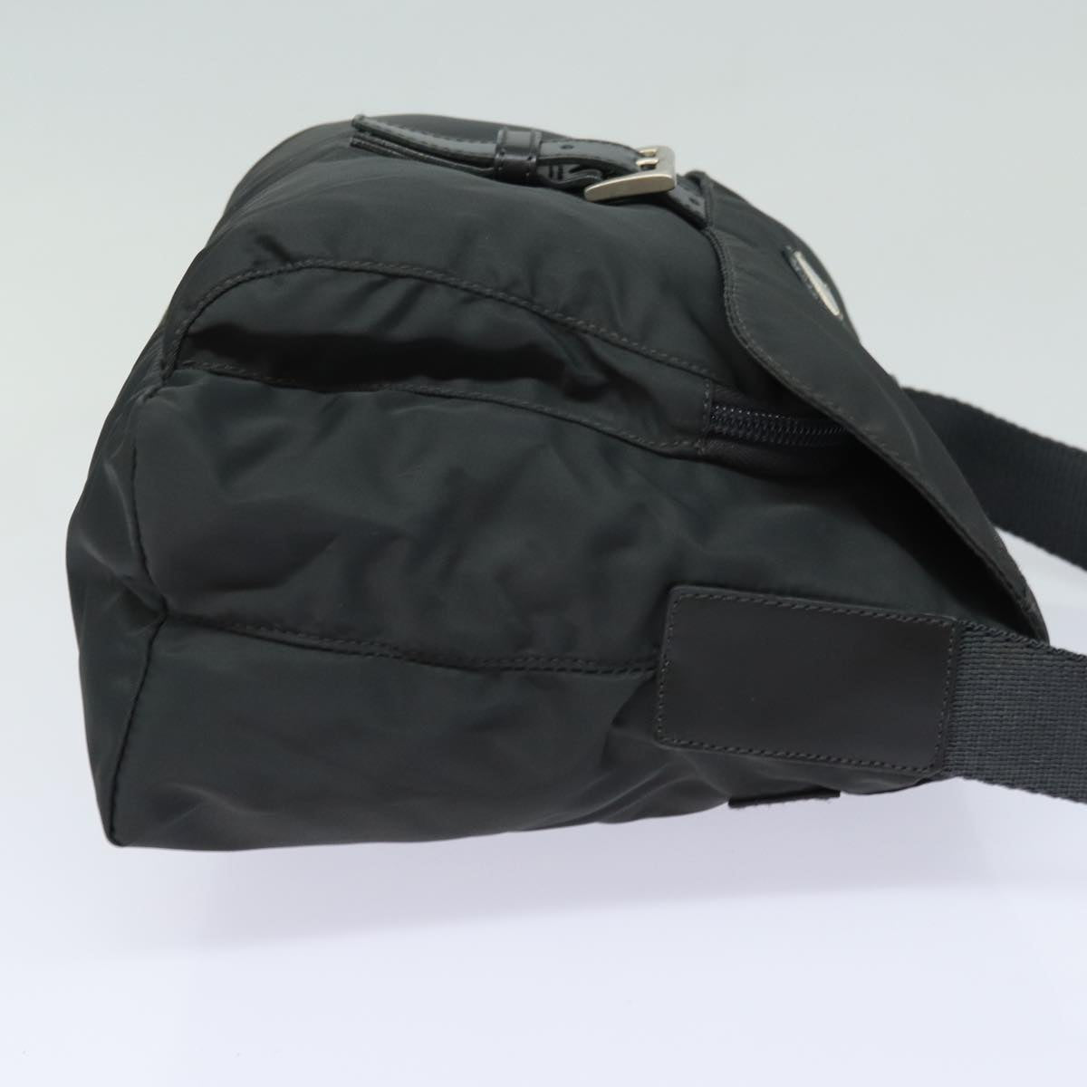 PRADA Shoulder Bag Nylon Gray Auth