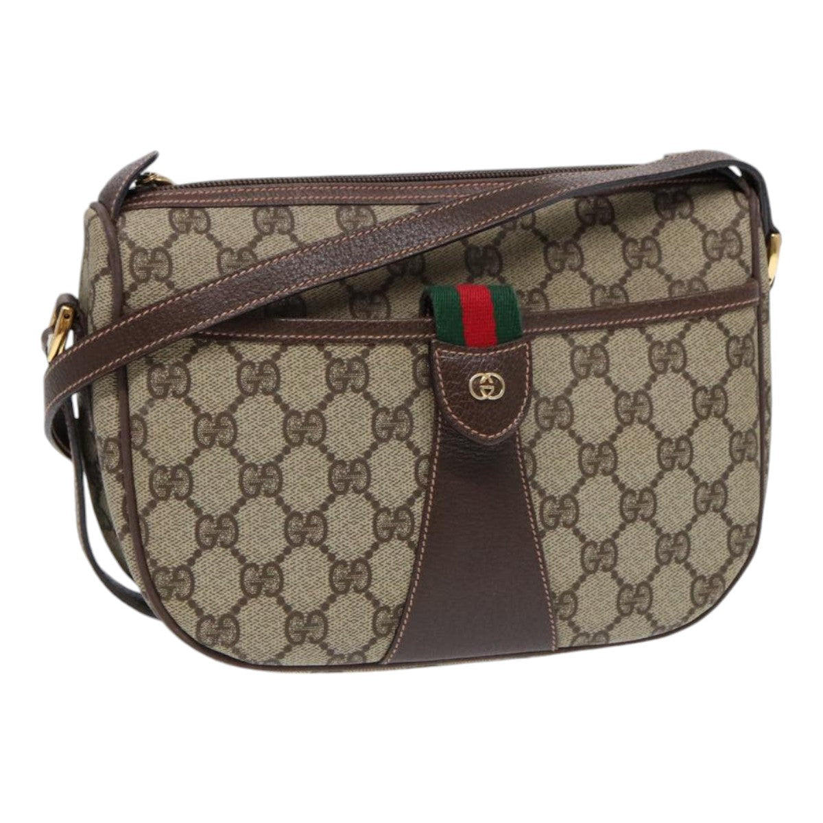 Gucci Leather Canvas Shoulder Bag