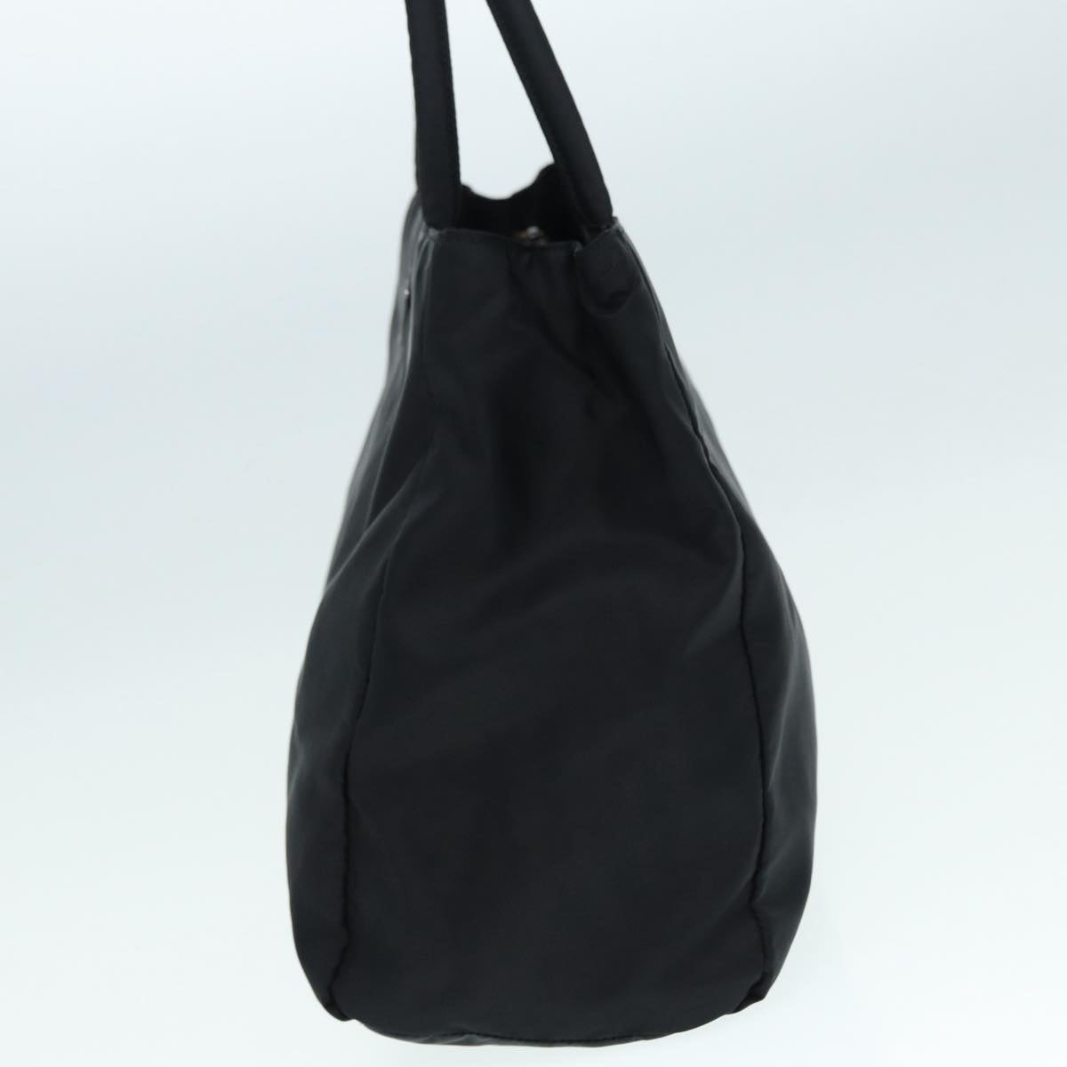 PRADA Tote Bag Nylon Silver Black Auth