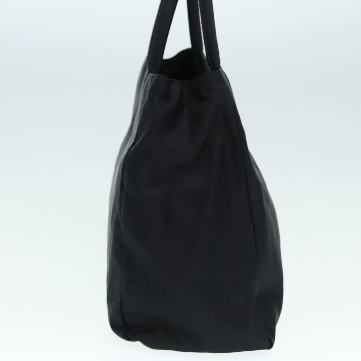 PRADA Tote Bag Nylon Silver Black Auth