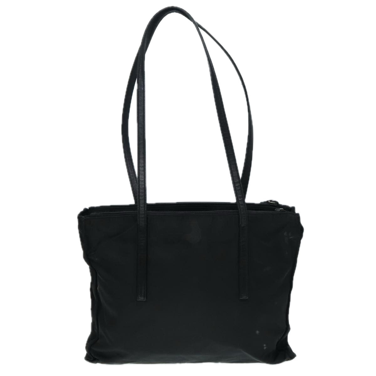 PRADA Tote Bag Nylon Black Silver Auth