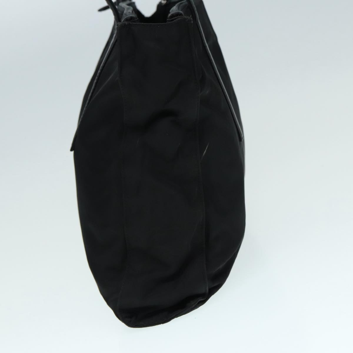PRADA Tote Bag Nylon Black Silver Auth