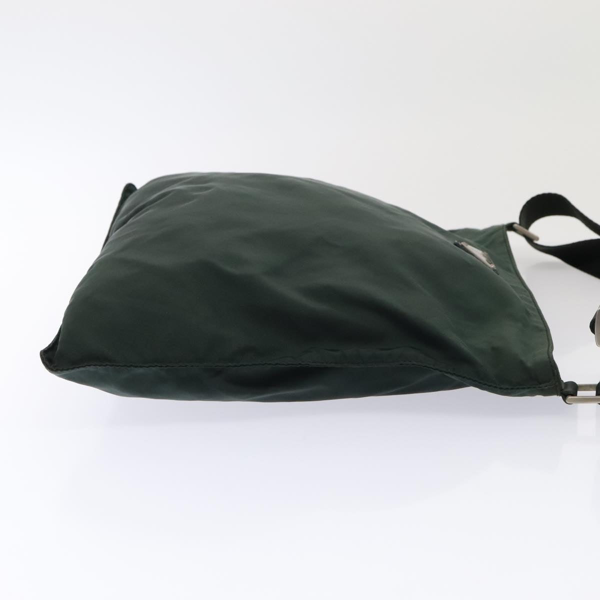 PRADA Shoulder Bag Nylon Green Silver Auth