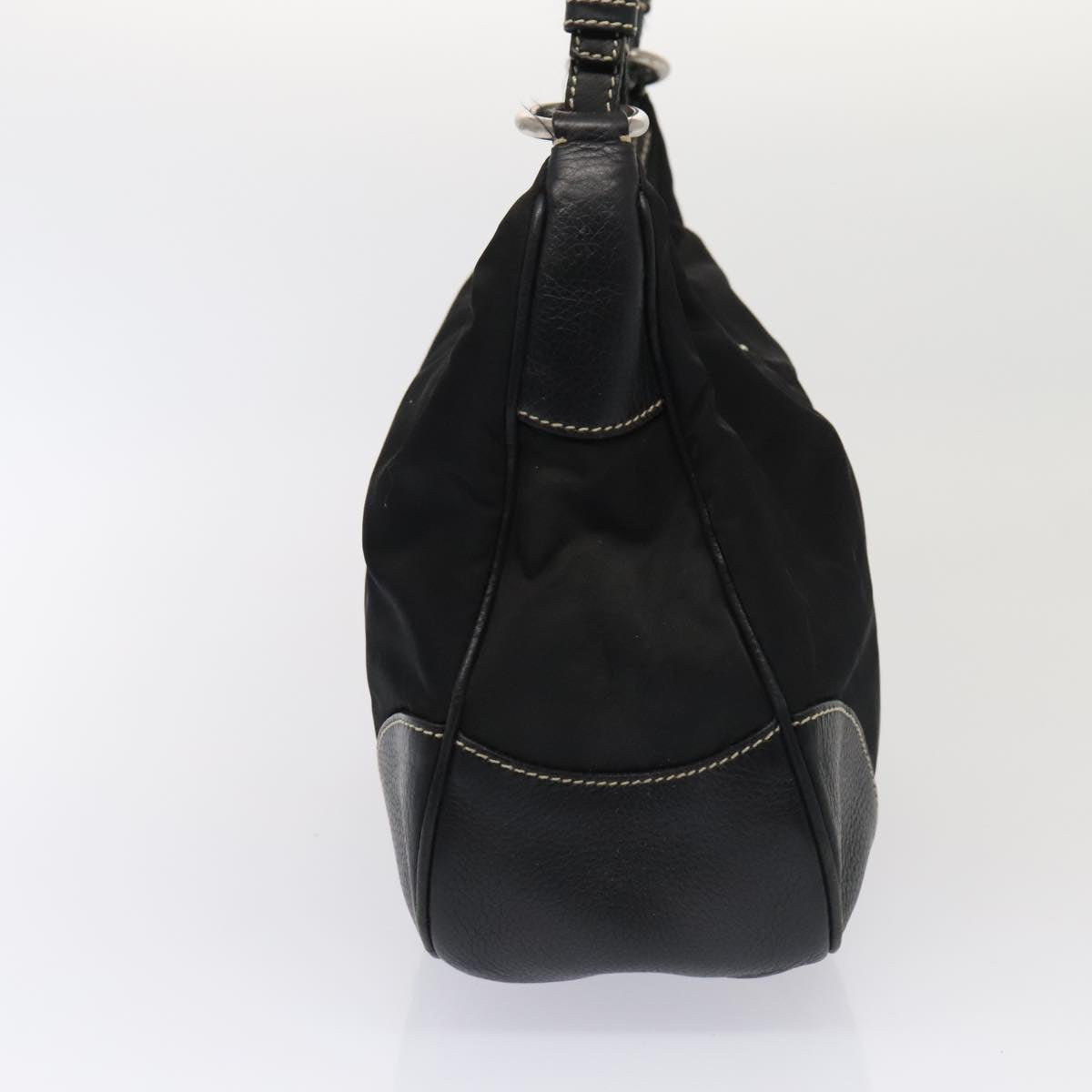 PRADA Shoulder Bag Nylon Black Silver Auth
