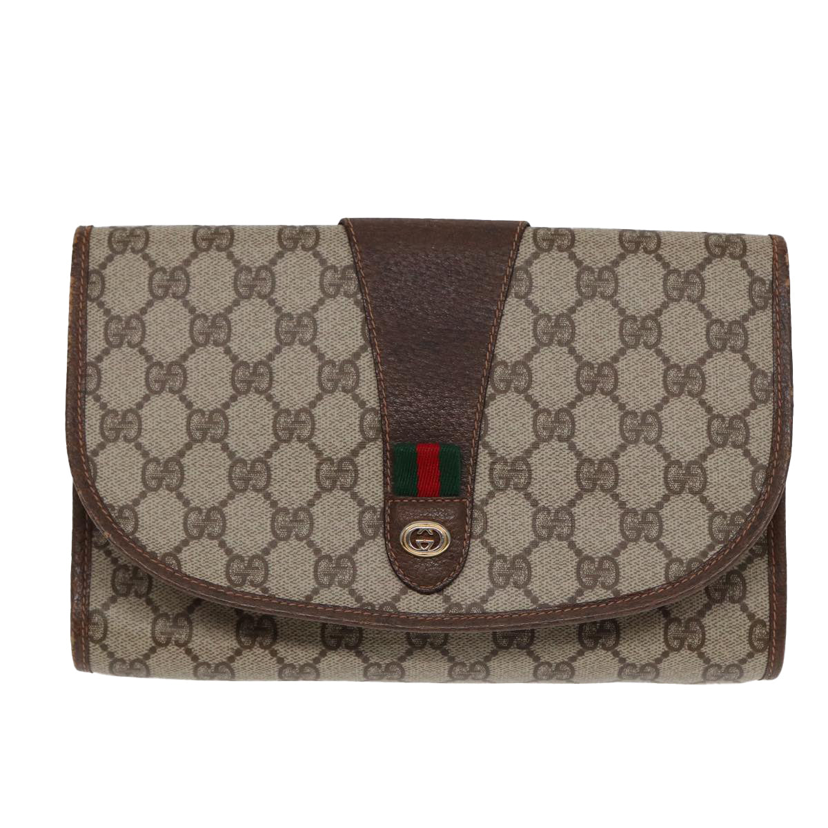Gucci Leather Canvas Clutch