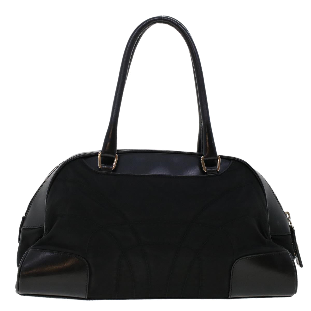 PRADA Shoulder Bag Nylon Leather Black Auth