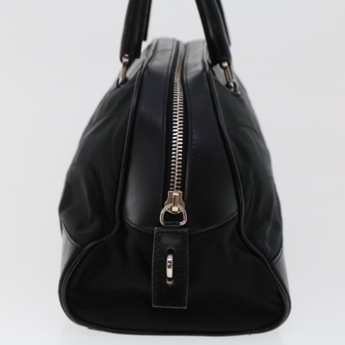 PRADA Shoulder Bag Nylon Leather Black Auth