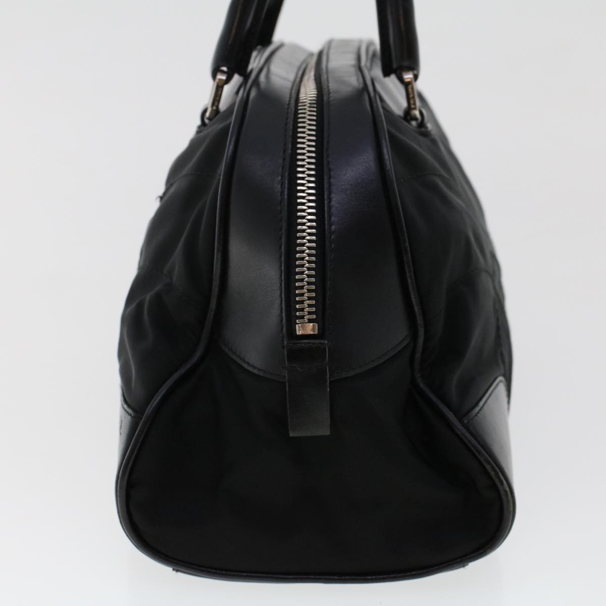 PRADA Shoulder Bag Nylon Leather Black Auth