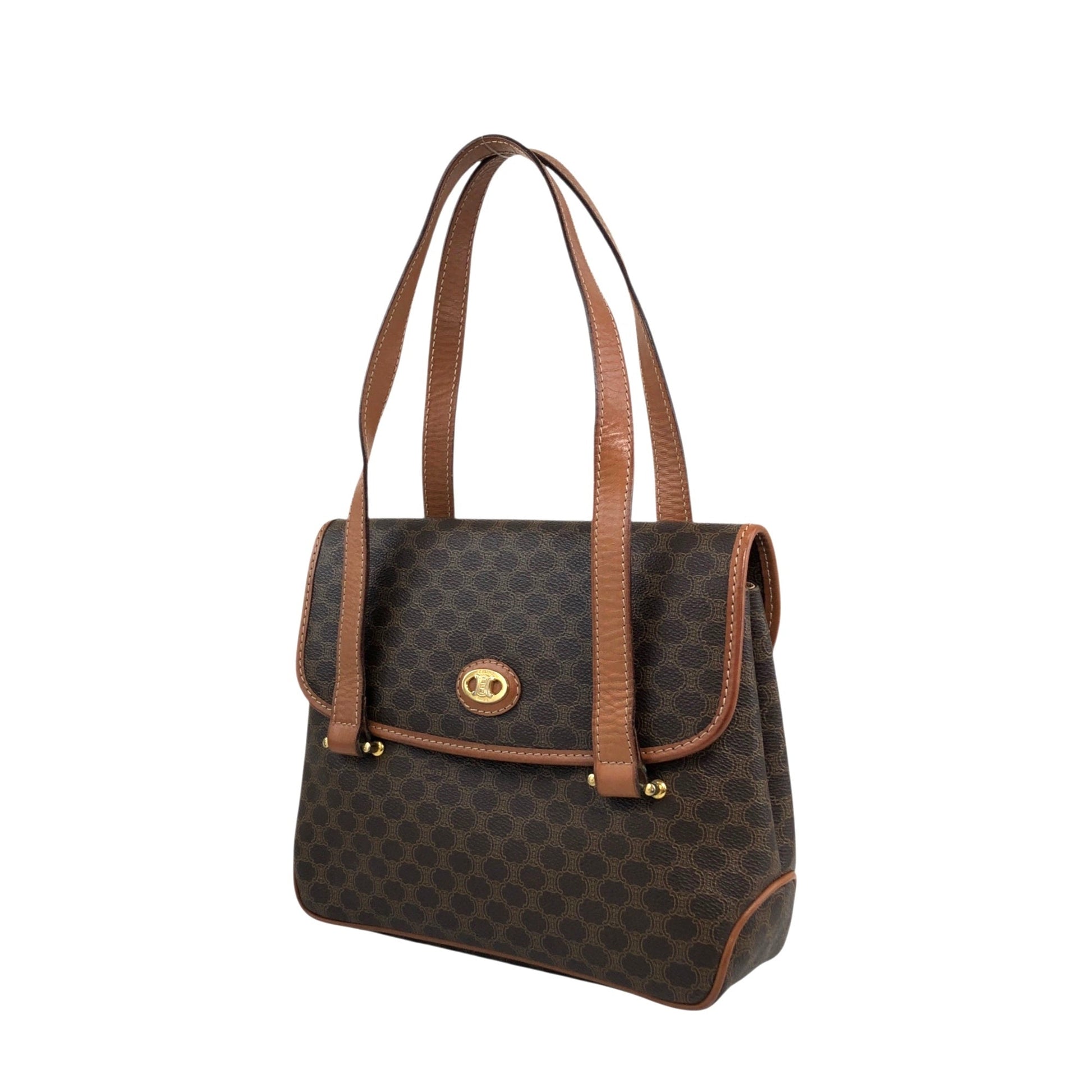 CELINE Macadam Handbag Brown 5fmrk2