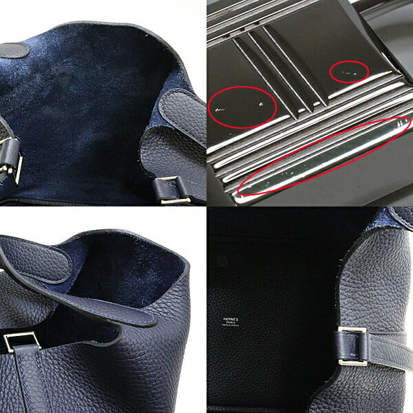 HERMES Handbag Taurillon Clemence Bruny Pico Tan Lock MM