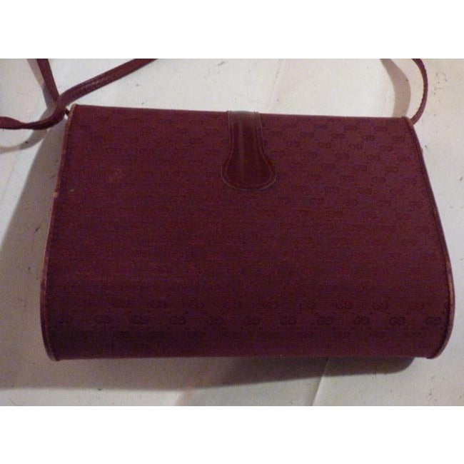 Gucci Envelope Twist Leather Canvas Shoulder Bag