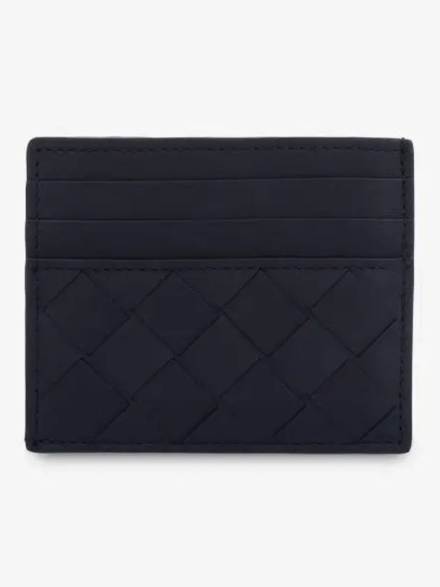 Luxury Bottega Veneta Intrecciato Leather Card Wallet Midnight Blue