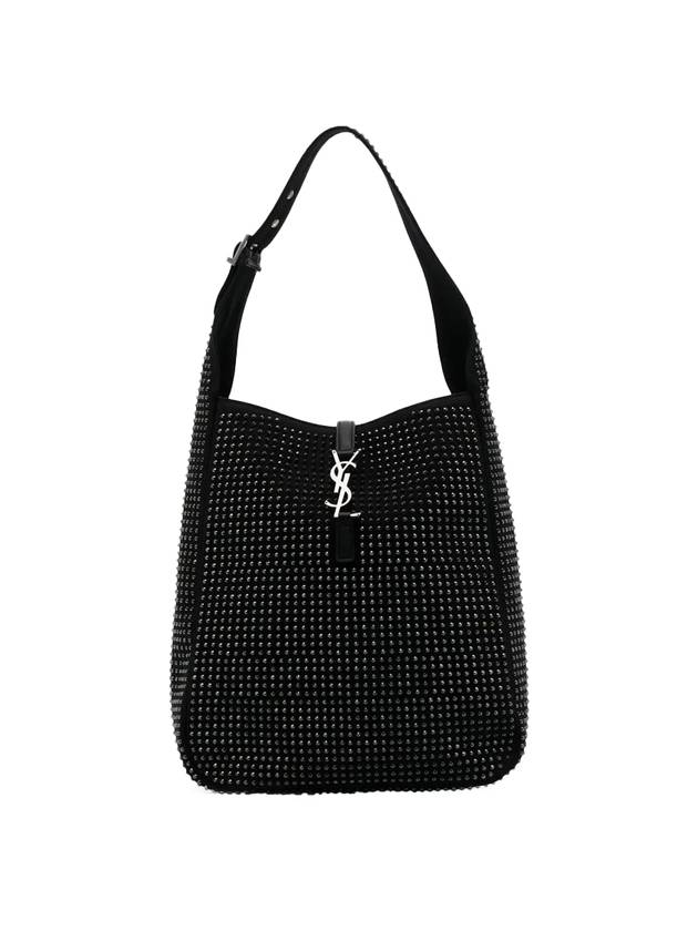 Luxury Saint Laurent Trending 2025 Logo Embellished Medium Shoulder Bag Black