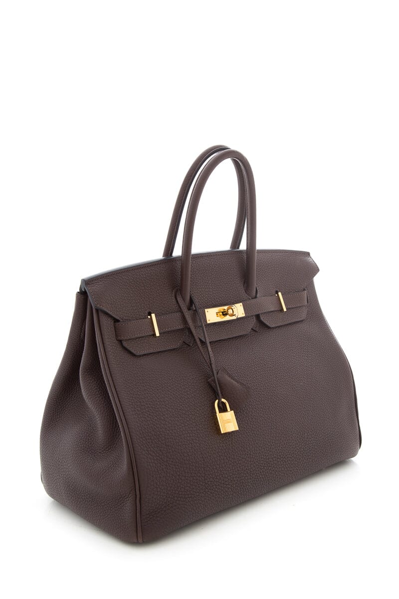 HermesChocolate 35 CM Birkin Handbag