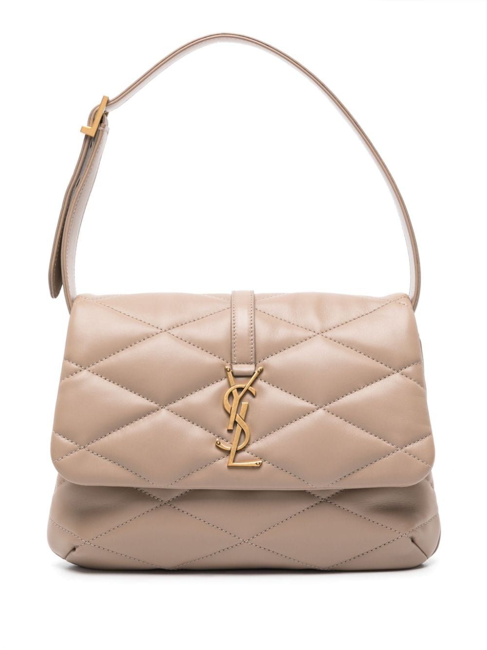 Luxury Saint Laurent Trending 2025 Women's Le5A7 Taupe Padded Shoulder Bag in Dustygrey |