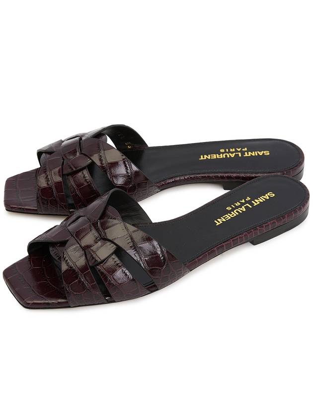 Luxury Saint Laurent Trending 2026 Women's Tribute Slippers Burgundy