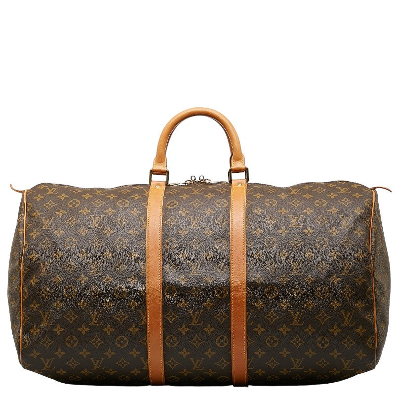 Louis Vuitton Monogram Keepall 55 Boston Bag Travel Bag Brown