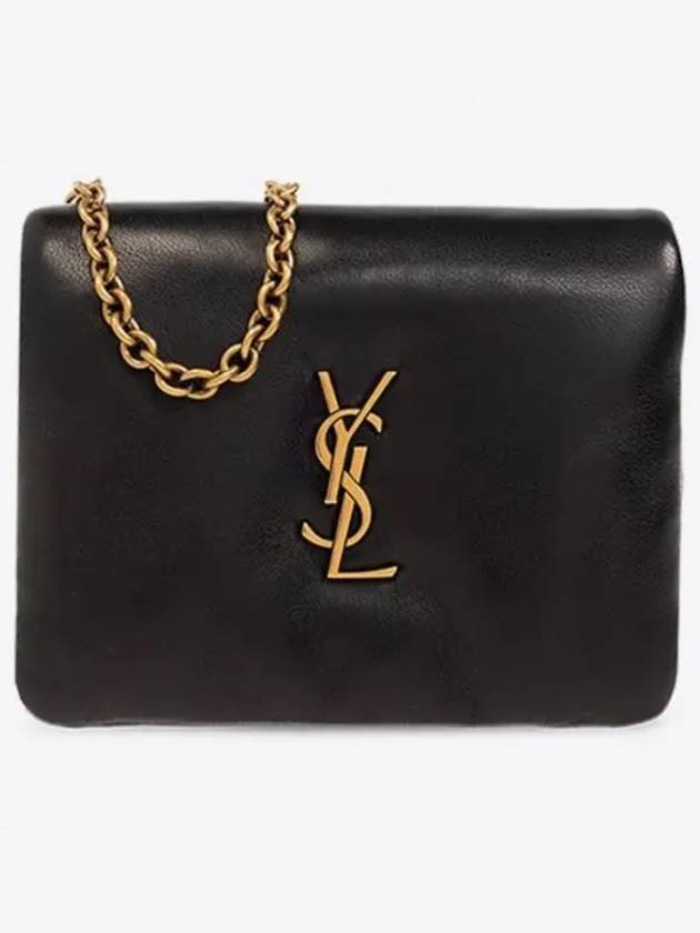 Luxury Saint Laurent Trending 2026 Calypso Chain Card Wallet Black