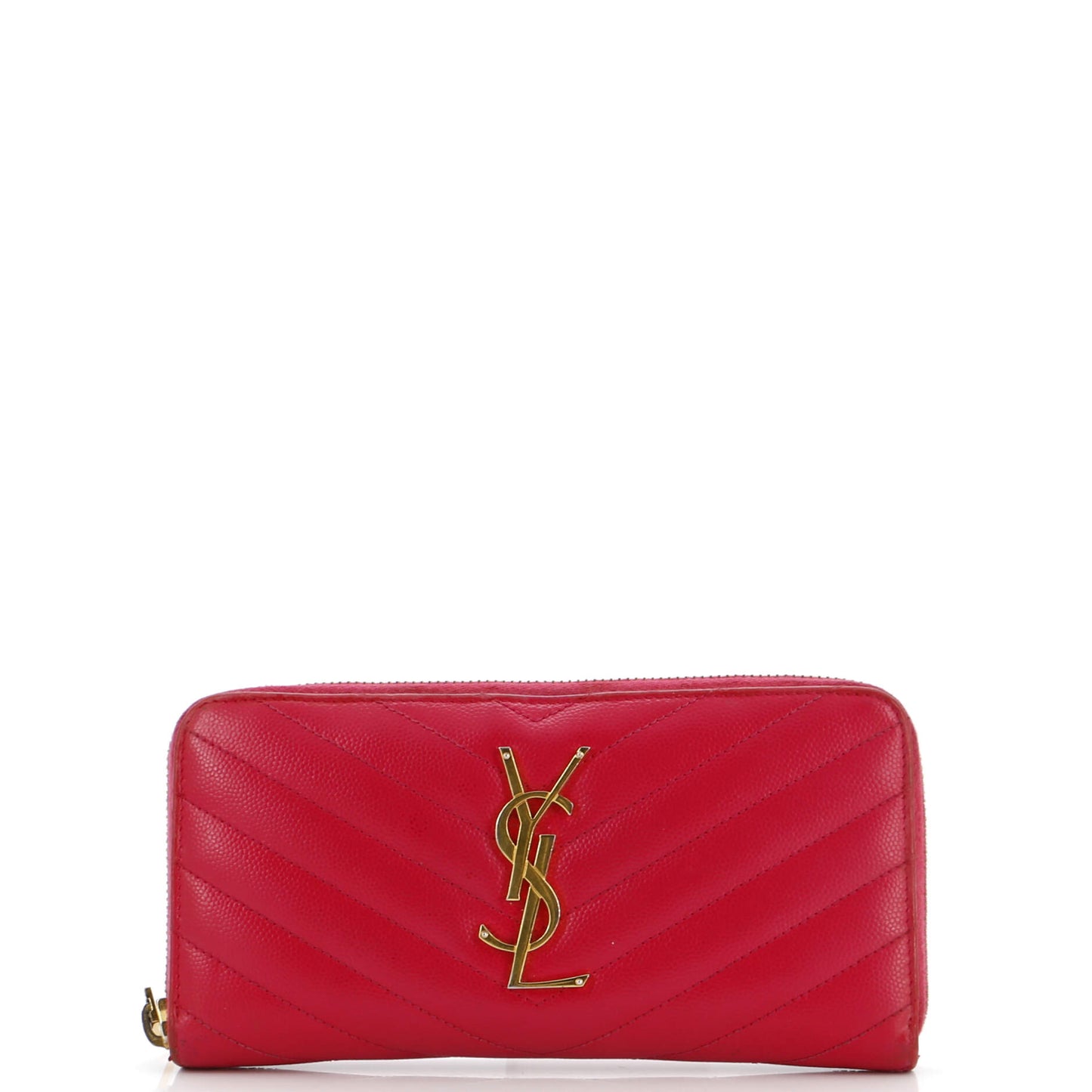Luxury Saint Laurent Trending 2026 Classic Monogram Zip Around Wallet Matelasse Chevron Leather