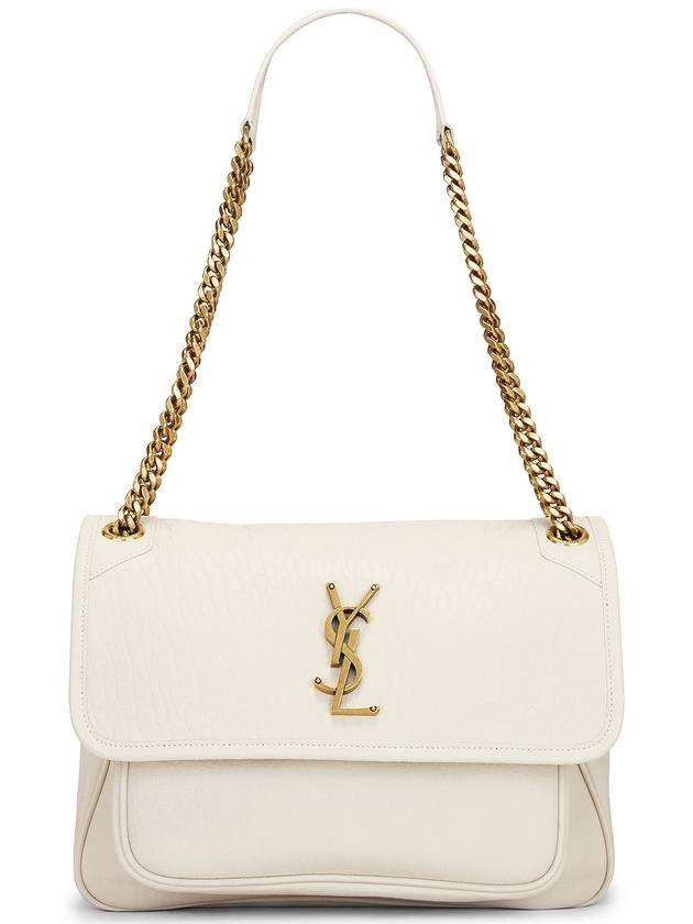 Luxury Saint Laurent Trending 2026 Nikki Medium Chain Shoulder Bag Blanc Vintage