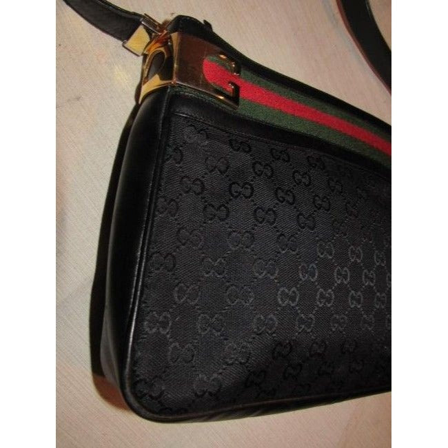 Gucci Leather Canvas Shoulder Bag