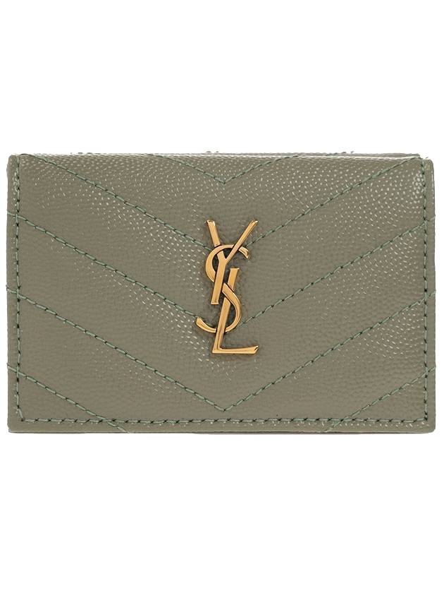 Luxury Saint Laurent Trending 2026 Monogram Quilting Leather Half Wallet Green