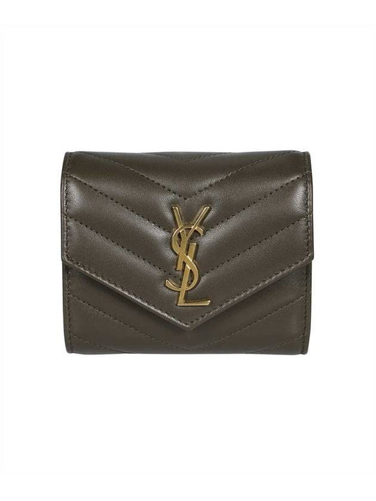 Luxury Saint Laurent Trending 2026 Monogram Multi-Fold Half Wallet Green