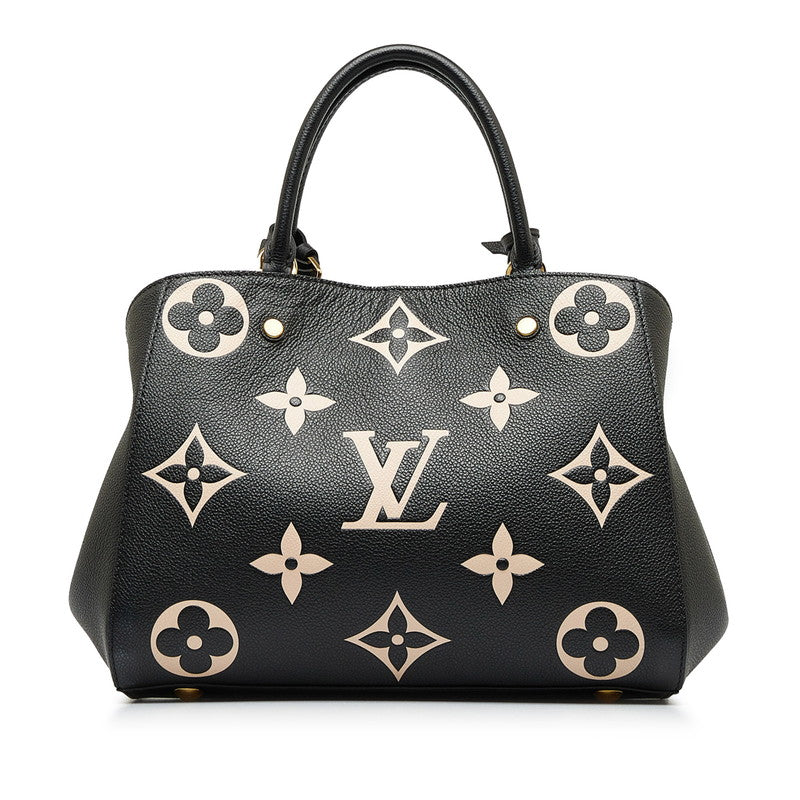Louis Vuitton Monogram Amplant Montaigne MM Handbag Shoulder Bag 2WAY Noir Black Carf Leather Louis Vuitton