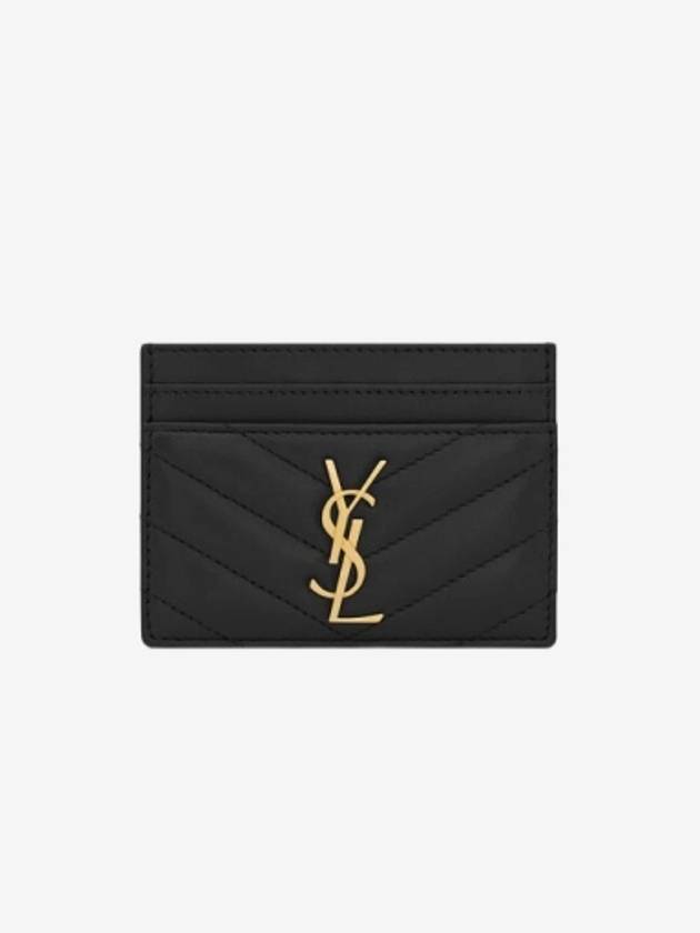 Luxury Saint Laurent Trending 2026 Cassandre Matelasse Lambskin Card Wallet Black