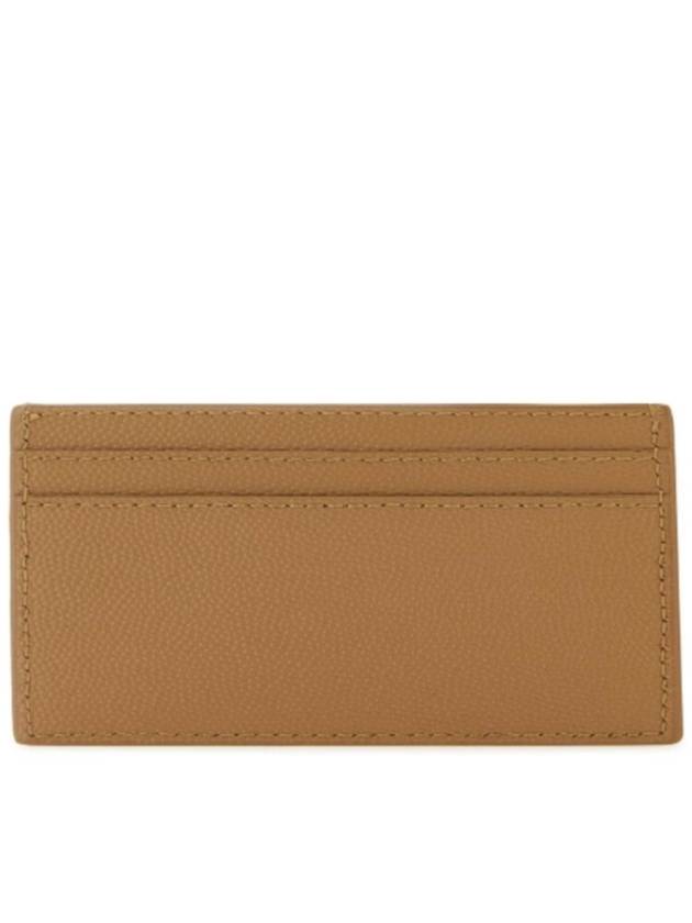 Luxury Saint Laurent Trending 2026 Logo Detail Calfskin Card Wallet Teakwood