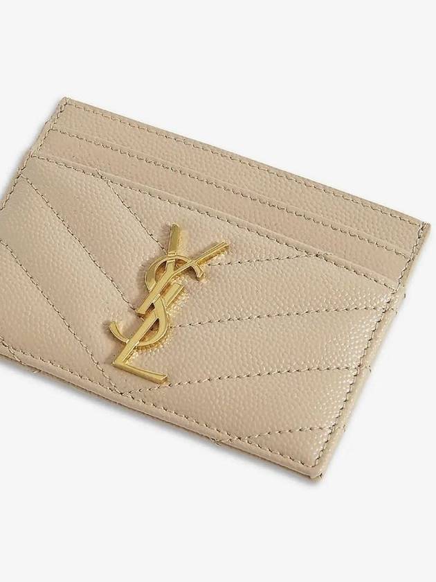 Luxury Saint Laurent Trending 2026 Gold Hardware Matelasse Caviar Leather Card Wallet Dark Beige