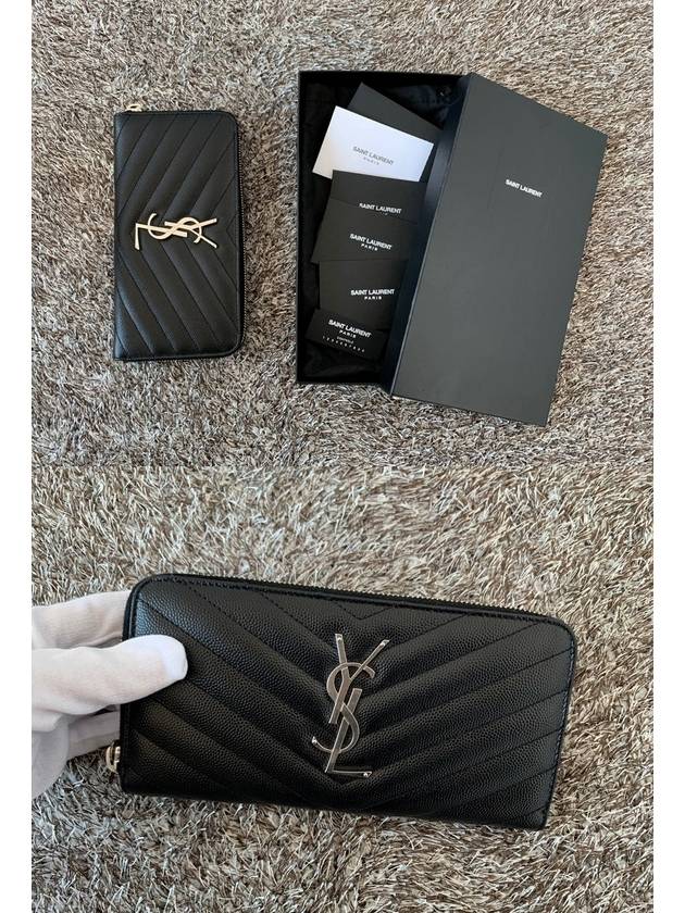 Luxury Saint Laurent Trending 2026 YSL matelass silver zipper long wallet