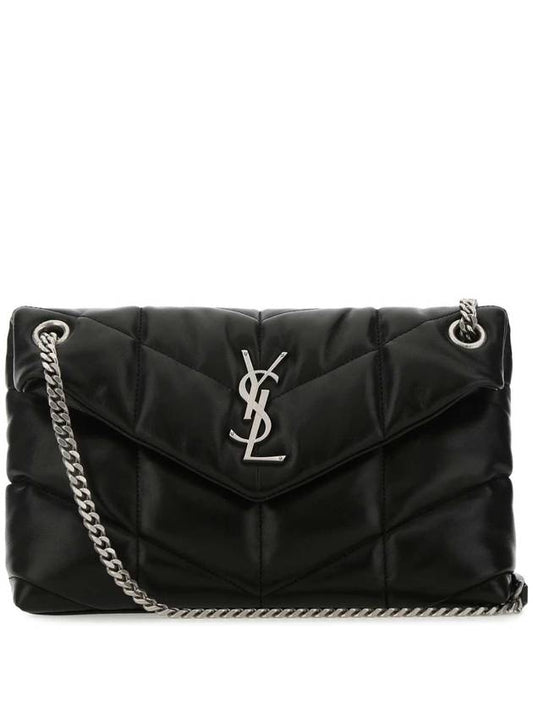 Luxury Saint Laurent Trending 2025 Puffer Quilted Lambskin Small Chain Shoulder Bag Black