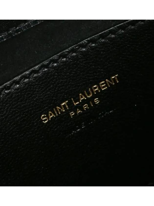 Luxury Saint Laurent Trending 2025 LE 7 Small Smooth Leather Hobo Shoulder Bag Black