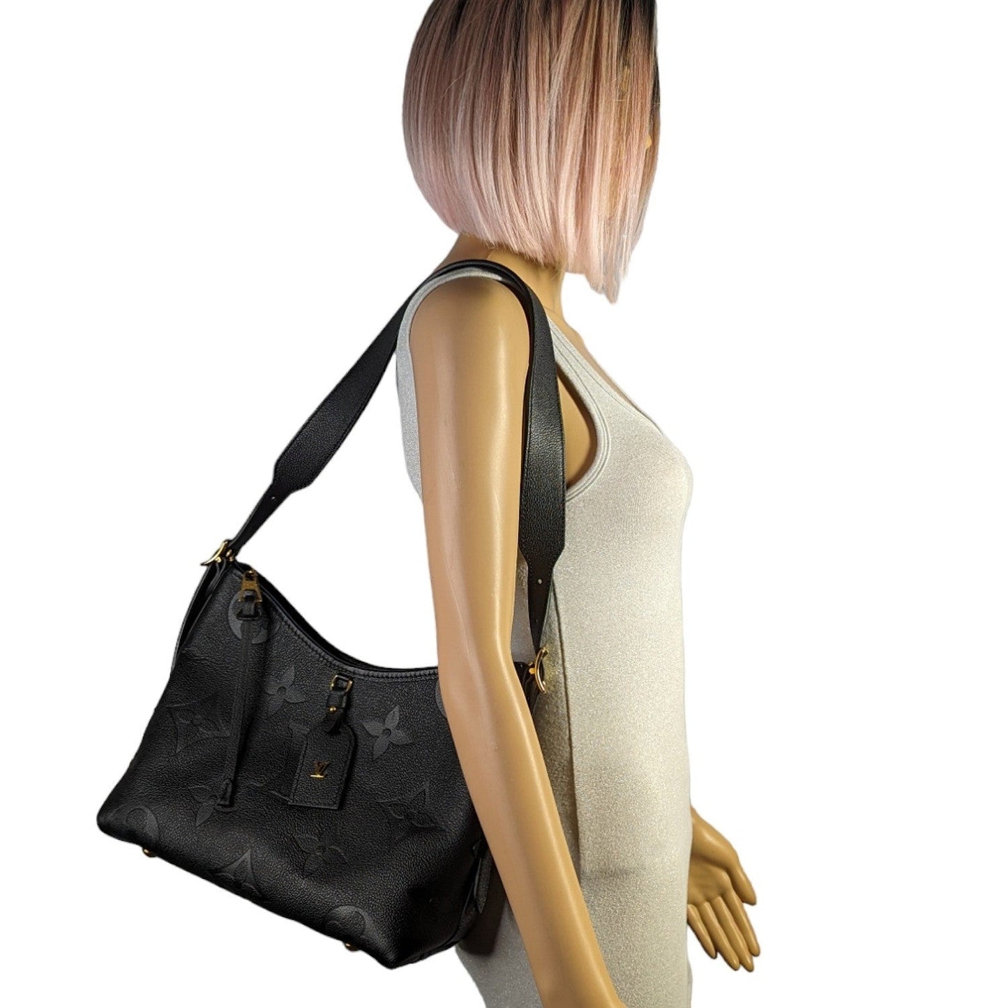 Louis Vuitton Monogram Empreinte Leather CarryAll PM Hobo Shoulder Bag