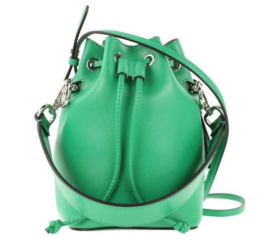 Fendi Bucket Mon Tresor Mini Green Leather Satchel