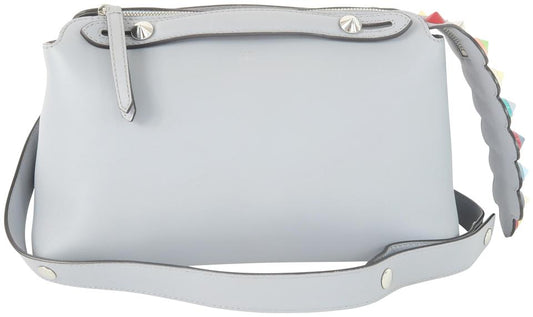 Fendi By The Leather Gray Calfskin Shoulder Bag