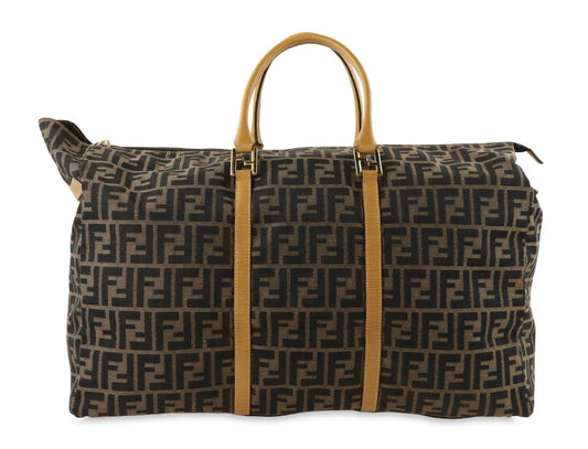 Fendi Duffle Zucca Brown Canvas Weekend/Travel Bag