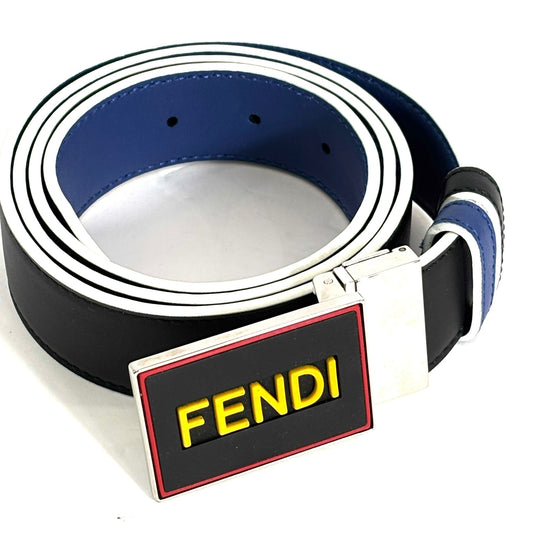 FENDI LOGO LEATHER BELT