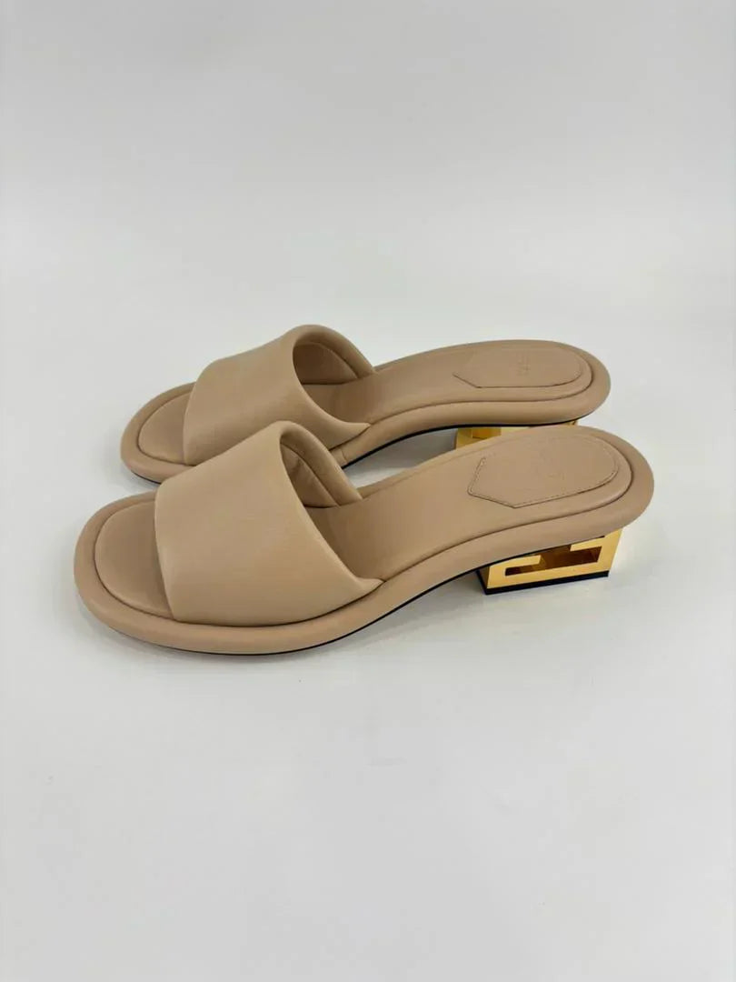 FENDI NAPPA BAGUETTE 60MM SLIDE SANDALS