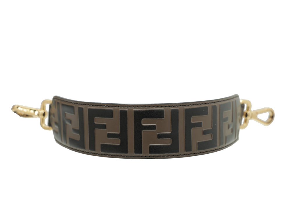 Fendi Tobacco FF Mini Strap You Bag Strap