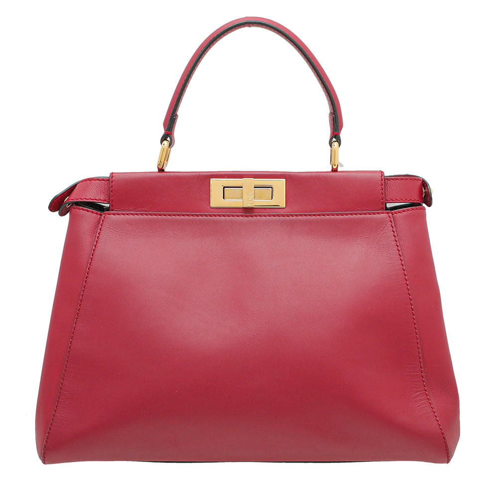 Fendi Red Iconic Peekaboo Regular Bag