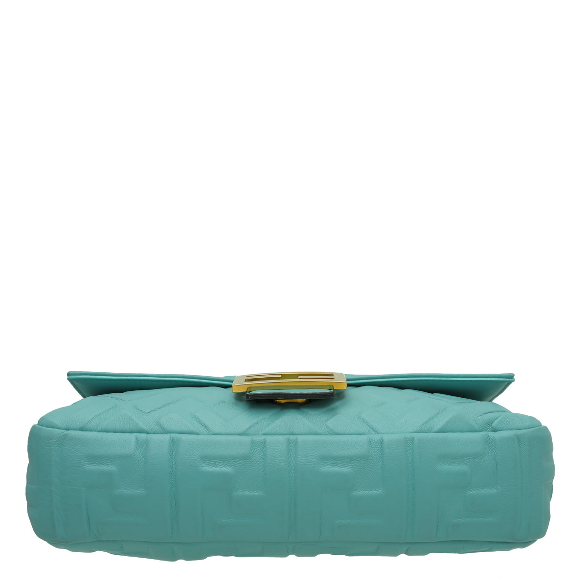 Fendi Tiffany Blue FF Embossed Baguette Medium Bag