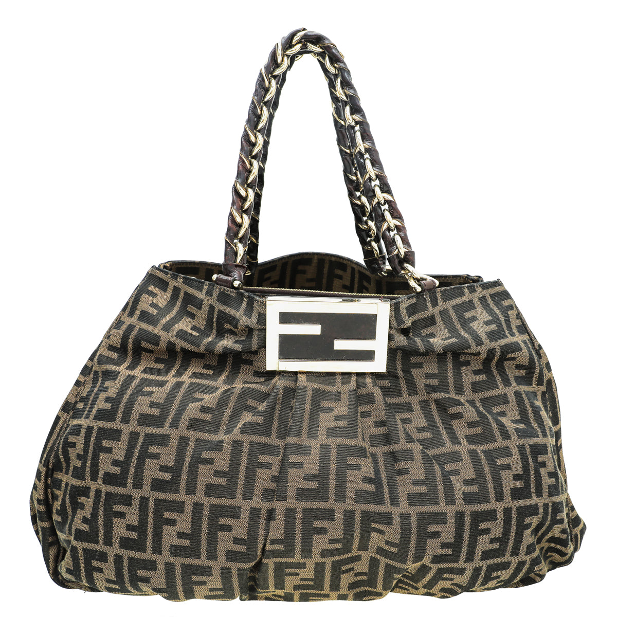 Fendi Tobacco Zucca Mia Large Tote Bag