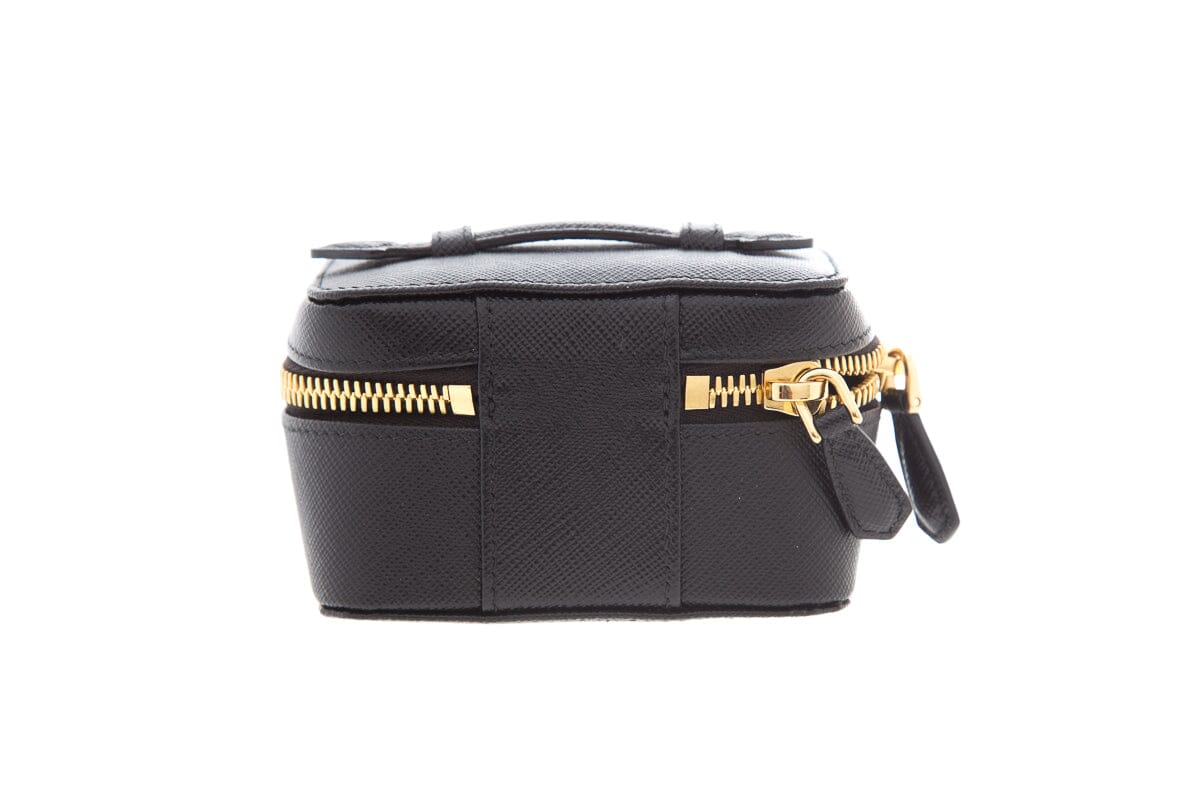 Prada Black Saffiano Leather Beauty Case Luxury Handbag