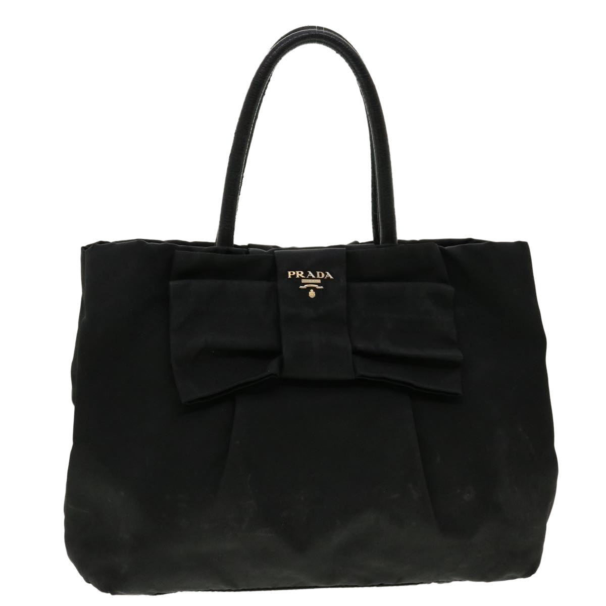 PRADA Hand Bag Nylon Black Auth