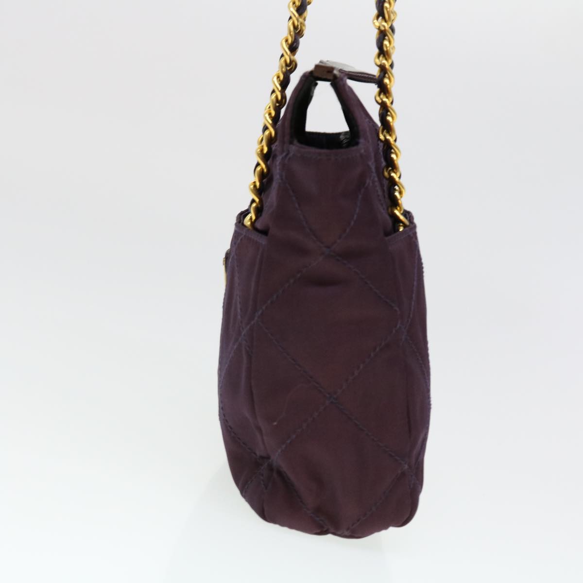 PRADA Chain Shoulder Bag Nylon Purple Auth