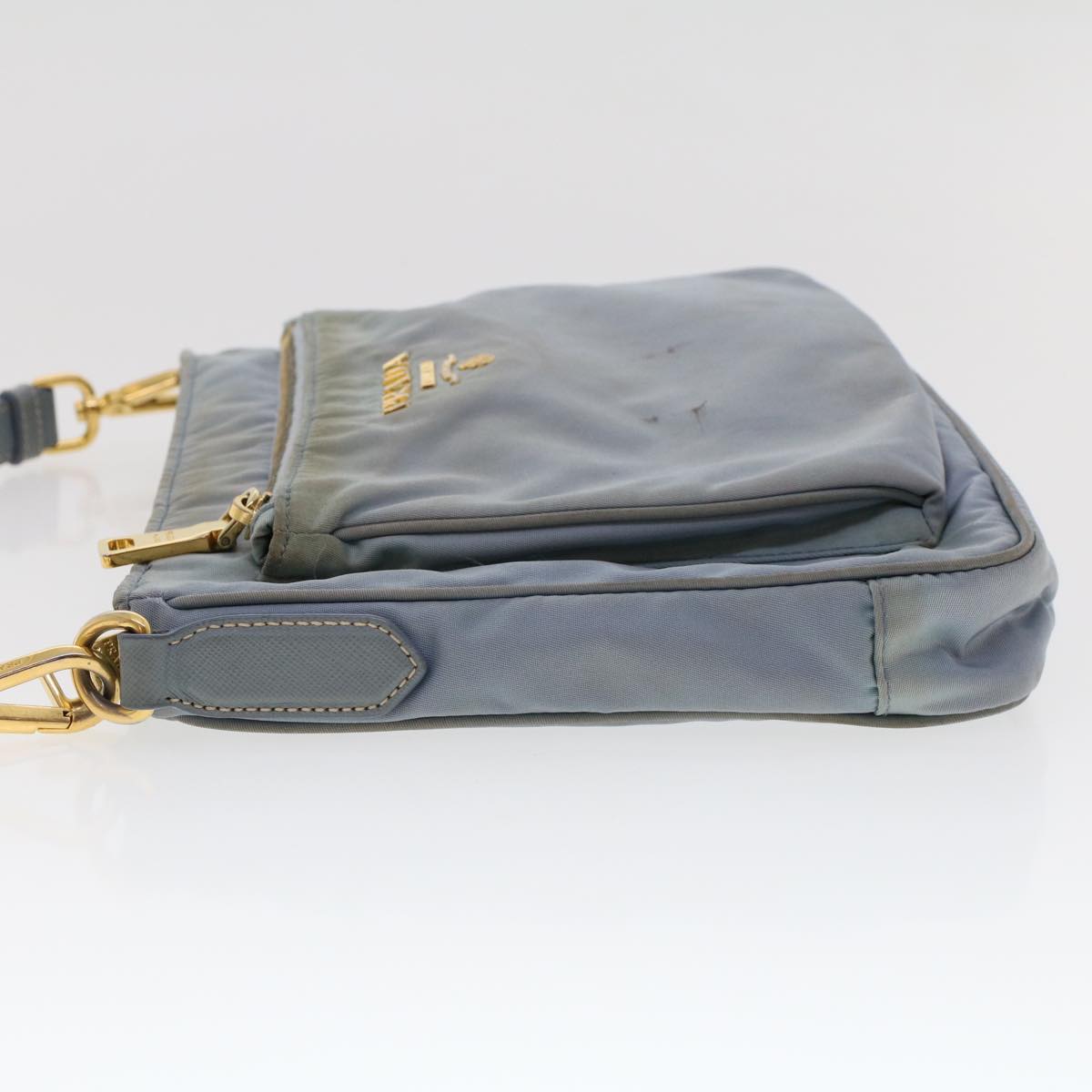 Prada Shoulder Bag Nylon Leather Blue