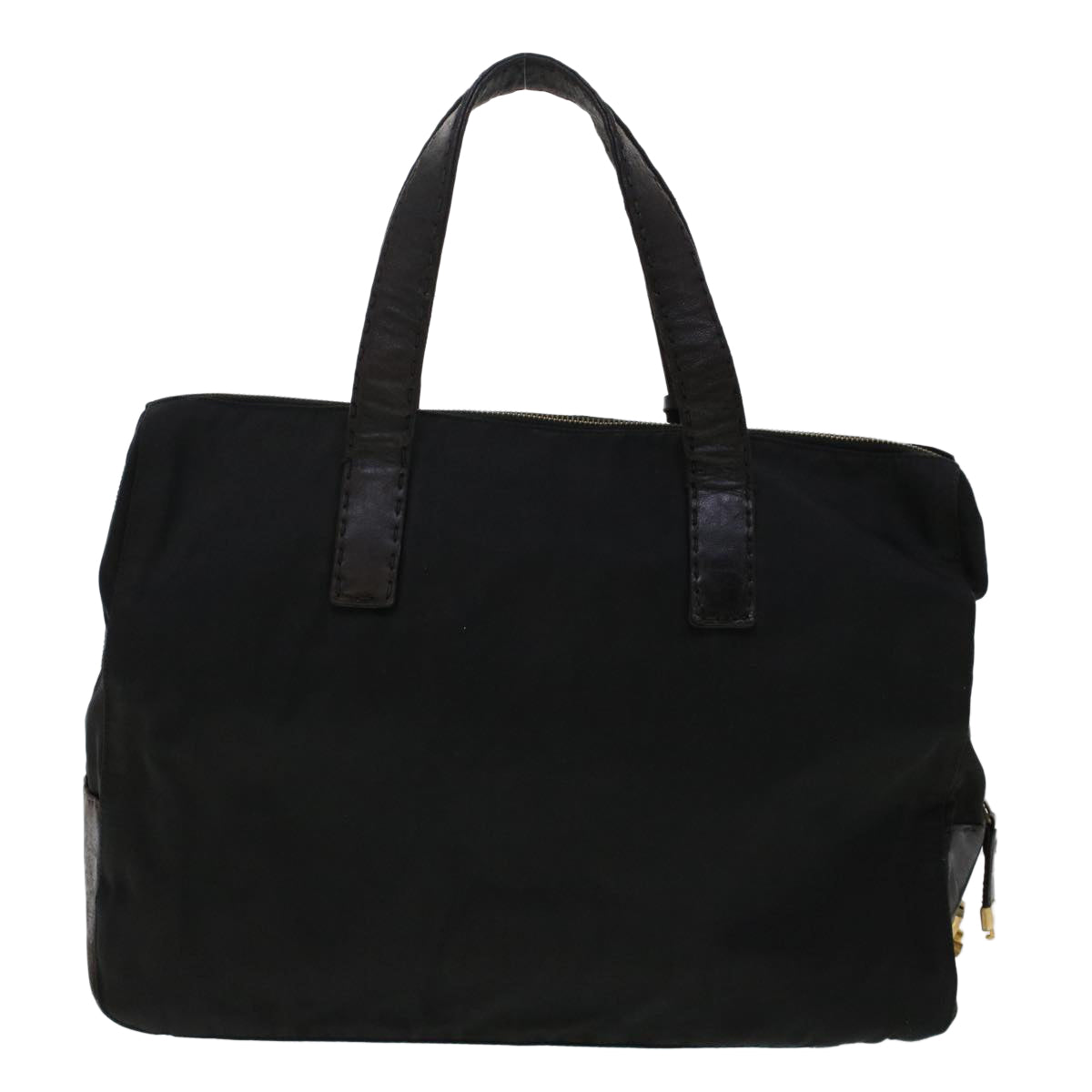 Prada Hand Bag Nylon Leather Black